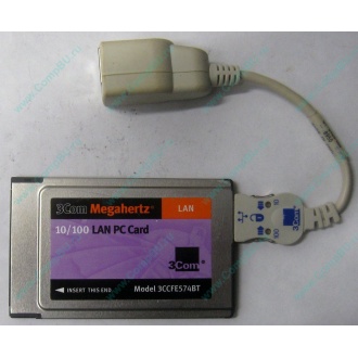 Сетевая карта для ноутбука 3COM Mehahertz 3CCFE574BT (PCMCIA) - Октябрьский
